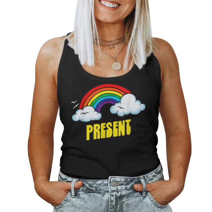 Present Cute arcastic Retrointage Rainbow レディースタンクトップ