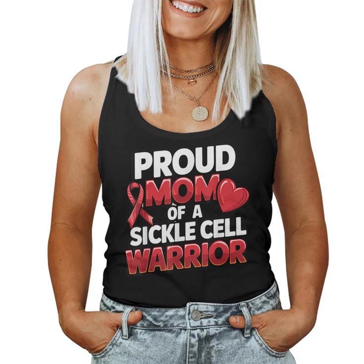 Sickle Cell Warrior Awareness Proud Mom Burgundy Ribbon Women Tank Top