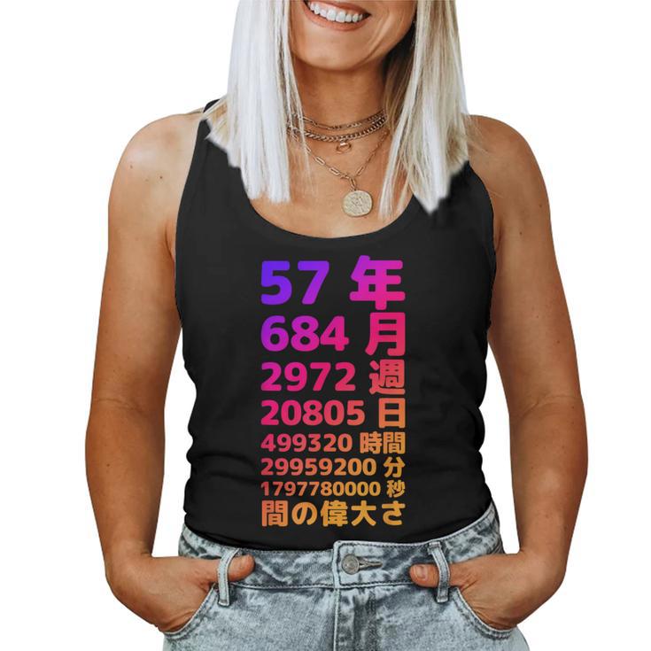 面白い57歳の誕生日の古いメーター 面白い57歳のギフト 女性 男性 面白い電卓 57歳の誕生日のギフト レディースタンクトップ