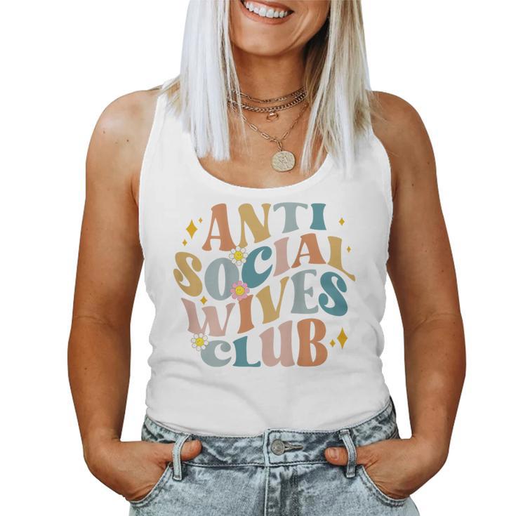 Divertido Antiocial Esposas Club Groovy Divertido Mamá Camiseta sin mangas para mujer
