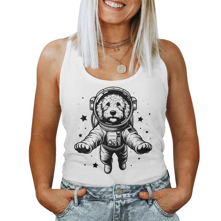 Dog Dad Mompace 宇宙飛行士ゴールデンドゥードル レディースタンクトップ