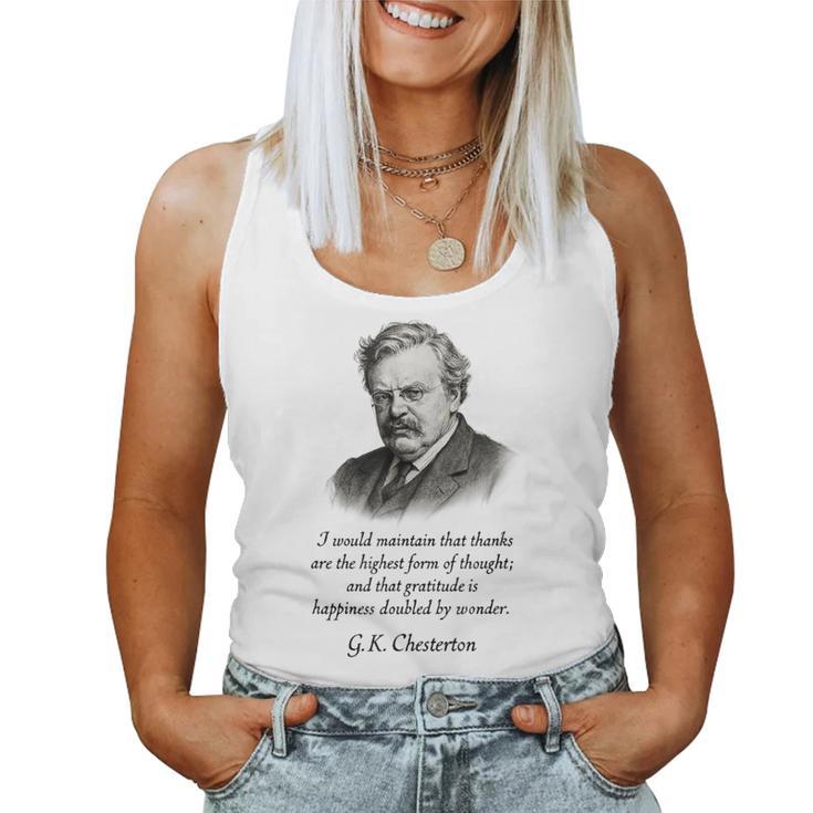GK Chesterton Gratitude Hombres Es Niños Regalo Camiseta sin mangas para mujer