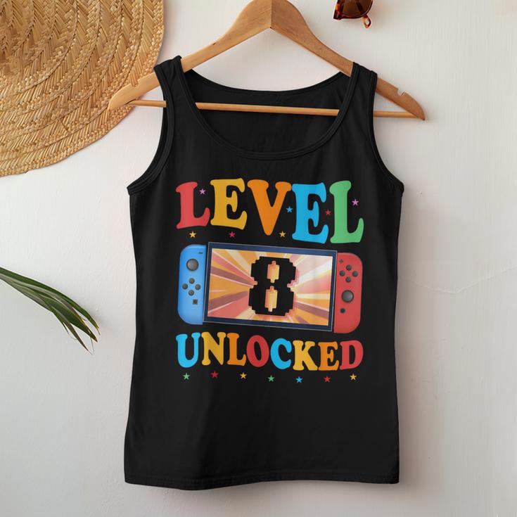 Awesome Level 8 Unlocked 8Th Birthday Boy Girlideo Gamer レディースタンクトップ 面白い贈り物