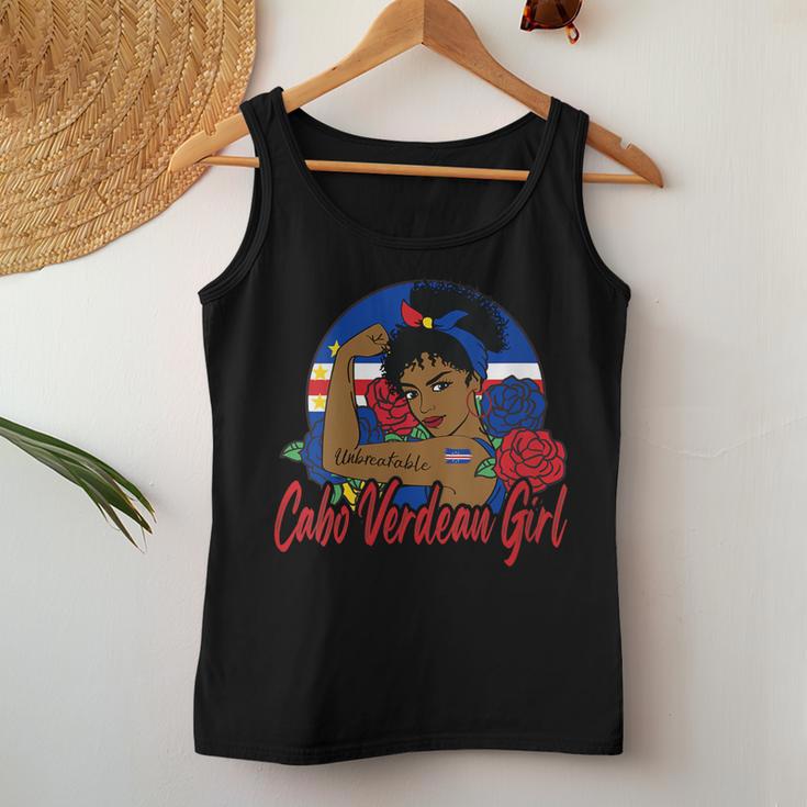 Caboerde Girl Caboerdean Chica Caboerde Bandera Cuello Negro Manga Corta Ajustado Adulto Pequeño Eu 15-165 Regular Mediano Es Chicas Camiseta sin mangas para mujer Regalos divertidos