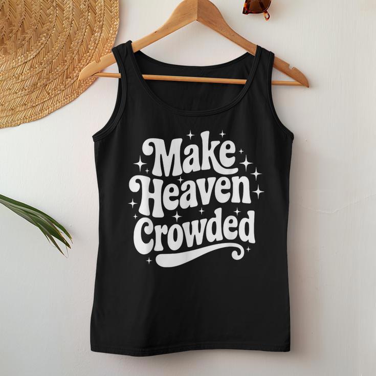Make Heaven Crowded Christian Girl レトロ 宗教的 イエス レディースタンクトップ 面白い贈り物