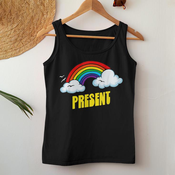 Present Cute arcastic Retrointage Rainbow レディースタンクトップ 面白い贈り物