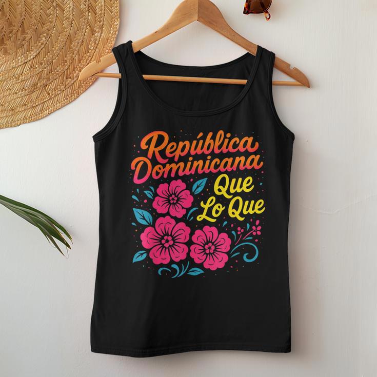 República Dominicana Qué Lo Que ドミニカ共和国 花 レディースタンクトップ 面白い贈り物