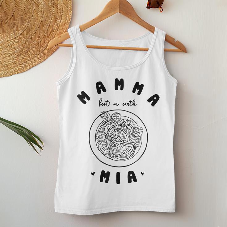 Mamma Mia Best Mum Ever スパゲッティ イタリアンヌードルラブ レディースタンクトップ 面白い贈り物