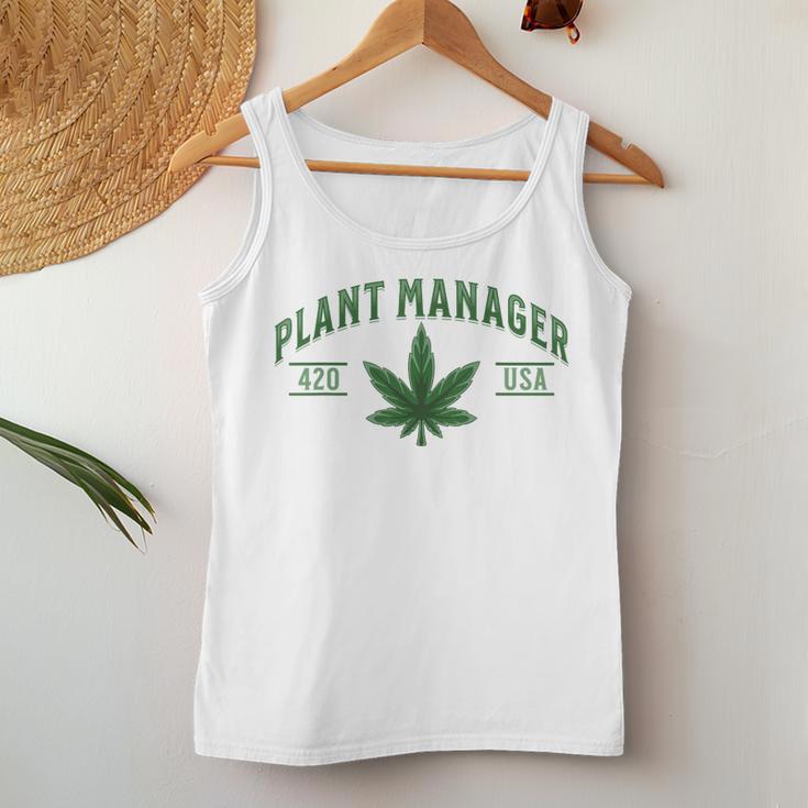 Plant Manager ウィードリーフ カンナビスポット マリファナ Usa レディースタンクトップ 面白い贈り物