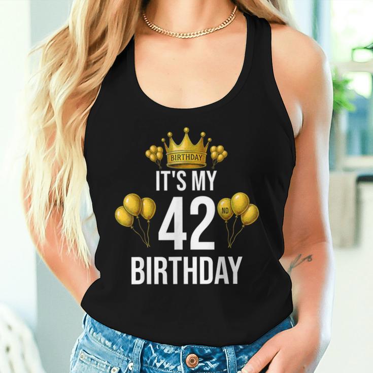 It's My 42歳の誕生日パーティー 42歳の誕生日 男性 女性 レディースタンクトップ 彼女への贈り物