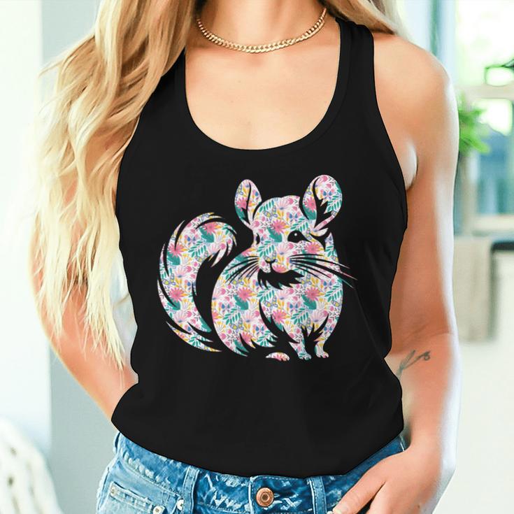 かわいいチンチラ花柄チンチラ 長袖tシャツ レディースタンクトップ 彼女への贈り物