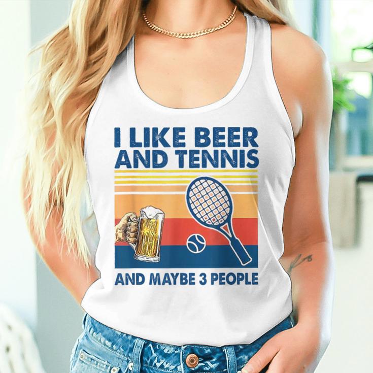 I Like Beer And Tennis Maybe 3 People ビンテージ レディースタンクトップ 彼女への贈り物