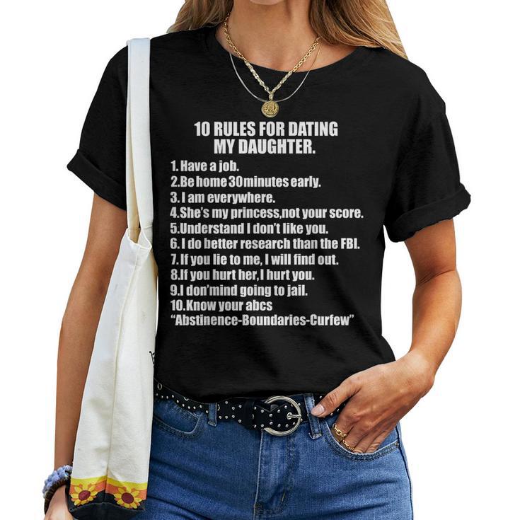 10 Rules Dating My Daughter 過保護 お父さん 保護 レディースTシャツ