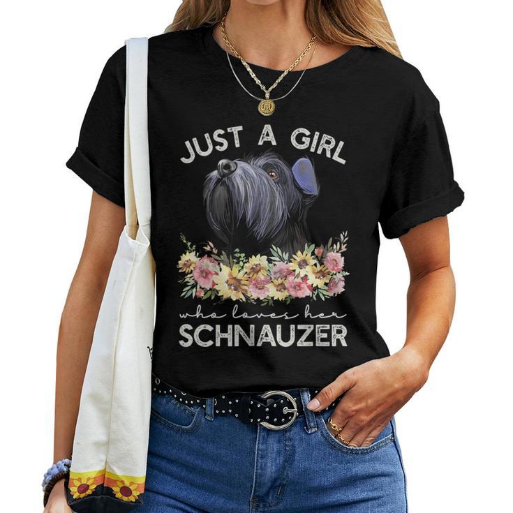 Chnauzer Regala A Una Chica Que Amauchnauzer In Mangas Camiseta de mujer