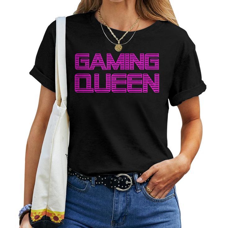 Gaming Queen Nerd Girl Amoureux De Jeuxidéo Rose T-shirt femme