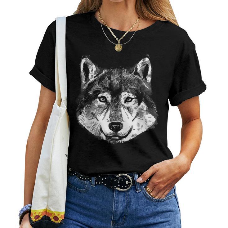 Motif Loup Mignon Pour Homme Enfant Amoureux Des Loups T-shirt femme