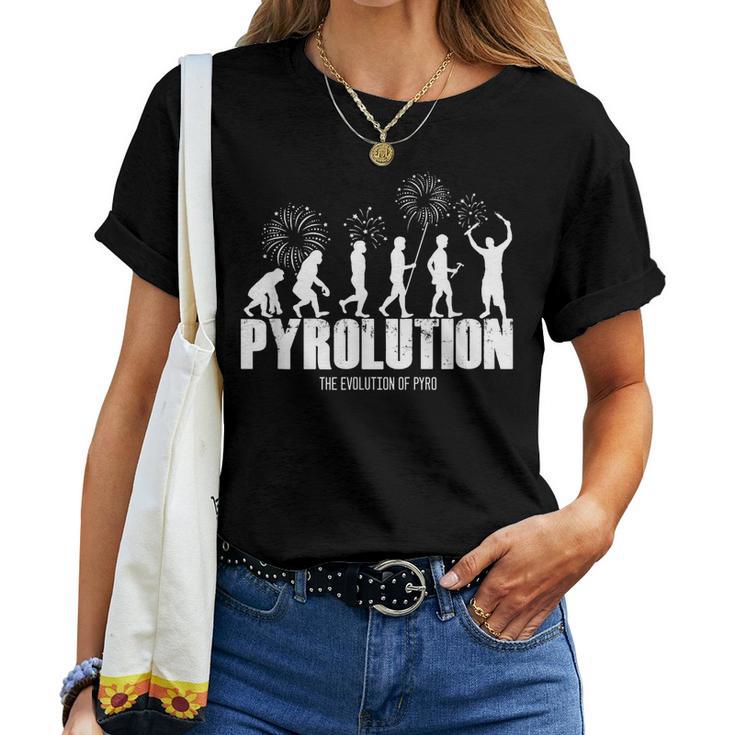 パイロリューション パイロ 花火 花火師 レディースTシャツ