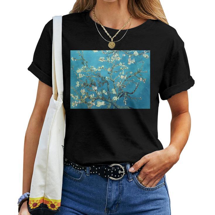 ヴィンセント・ファン・ゴッホ作「アーモンドの花の枝」1890 レディースTシャツ