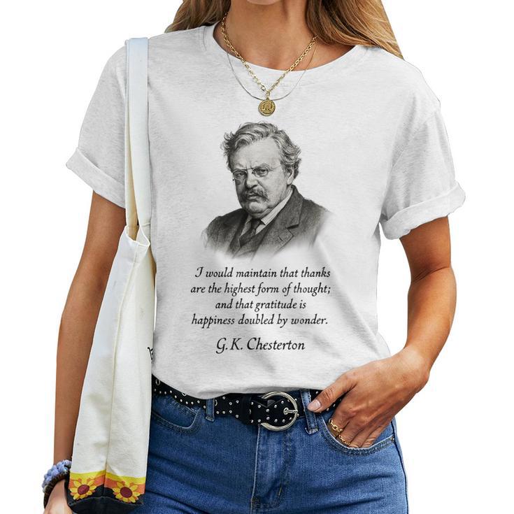 GK Chesterton Gratitude Hombres Es Niños Regalo Camiseta de mujer