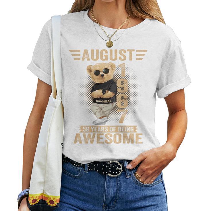 オンバック 8月59日 誕生日 男性 女性 1967年 テディベア レディースTシャツ