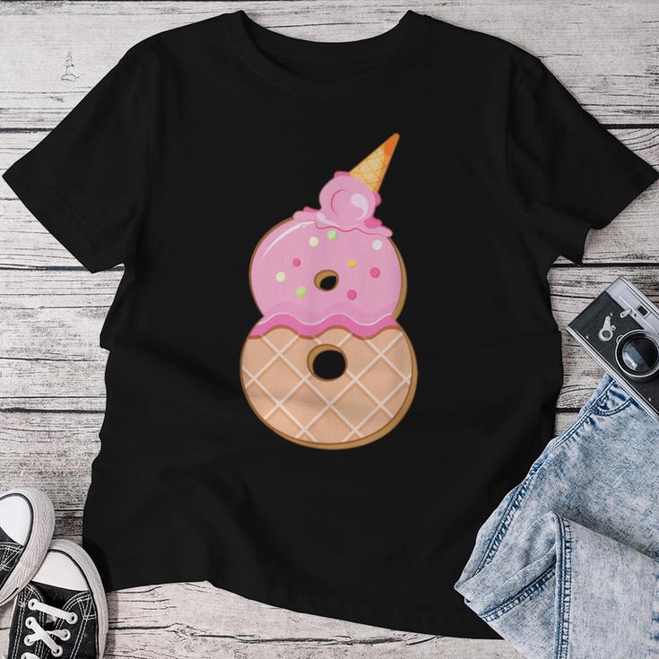 8歳の誕生日、女の子8歳、アイスクリーム、ナンバー8 レディースTシャツ 面白い贈り物