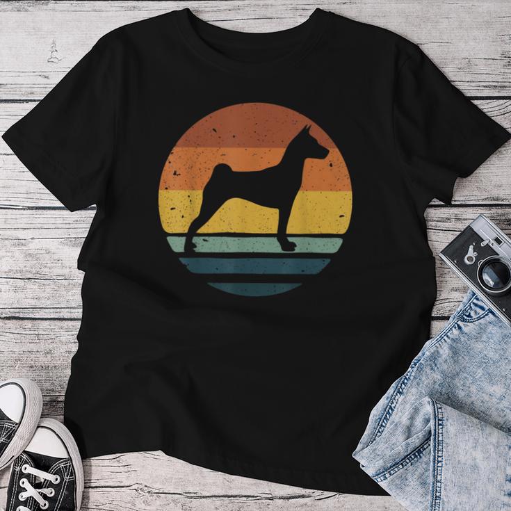 Basenjiintage Mammaintage Papà Retro Dog Cane Carino Reg Maglietta da donna Regalos divertidos