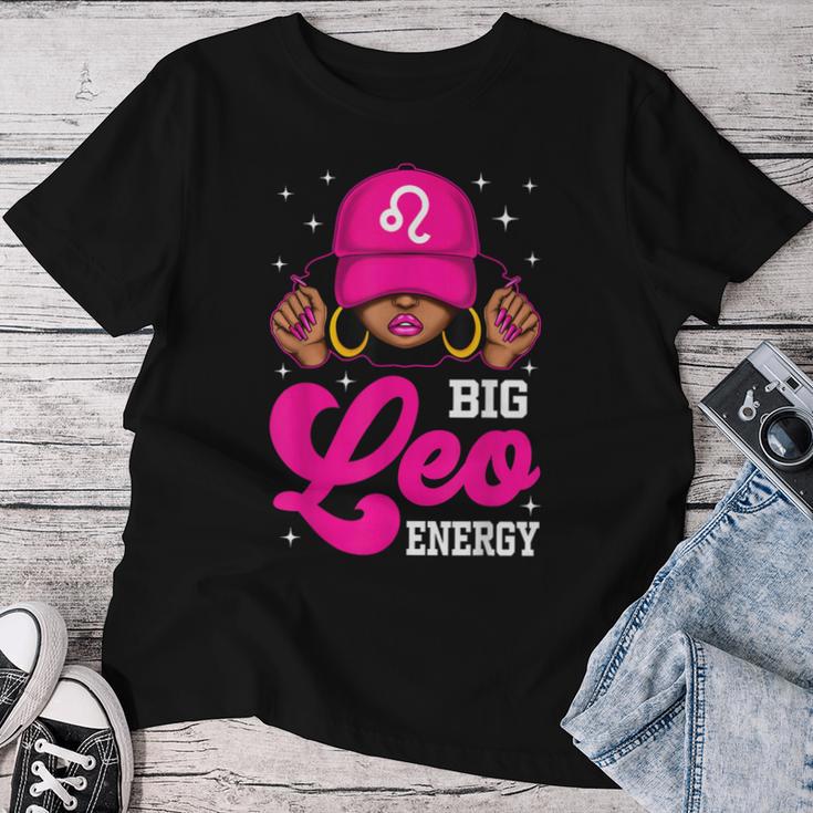 Big Leo Energy Sassy Black Woman Cap Zodiac Birthday Women T-shirt Funny Gifts