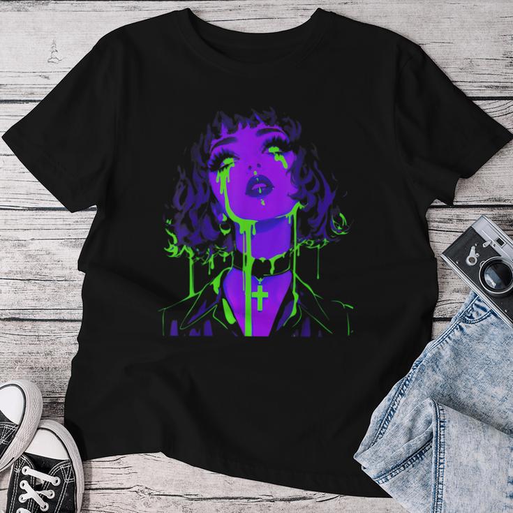 Cybergoth Cybercore Grunge Punk Goth Girl Alt Anime Manga Camiseta de mujer Regalos divertidos