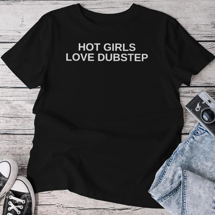 Hot Girls Love Dubstep Edm Rave Dj テクノ ハウスミュージック レディースTシャツ 面白い贈り物