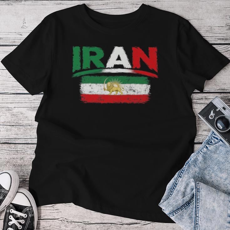 Iran Lionun Flagiranpersianflag Of Iran 長袖tシャツ レディースTシャツ 面白い贈り物