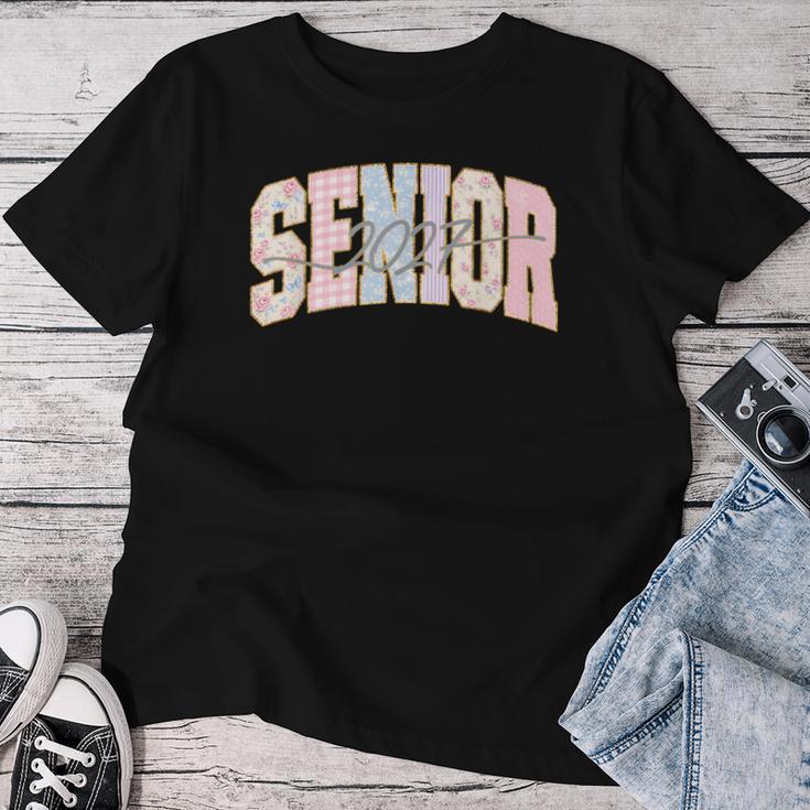 My Last First Day Floral Senior 2027 Year Class Of 2027 Women T-shirt Funny Gifts