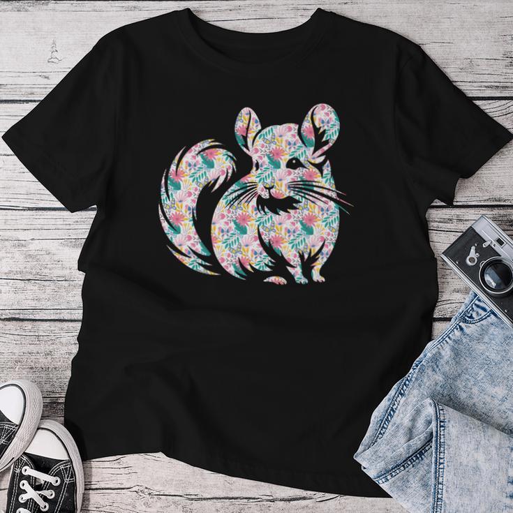 かわいいチンチラ花柄チンチラ 長袖tシャツ レディースTシャツ 面白い贈り物