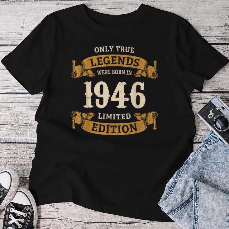 ヴィンテージ 1946 ギフト 男性 女性 長寿祝い 1946年生まれ ユニークな誕生日プレゼント レディースTシャツ 面白い贈り物