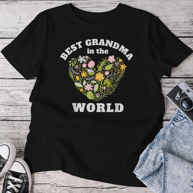 母の日 世界で一番のおばあちゃん グランドマザー レディースTシャツ 面白い贈り物