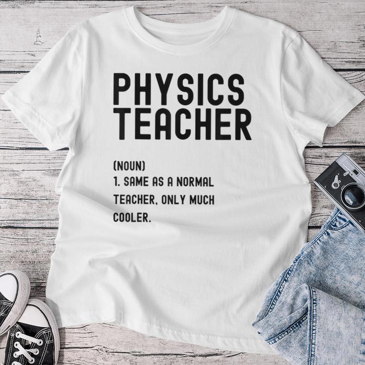 Physics Teacher Definition シャツ 学校初日 レディースTシャツ 面白い贈り物