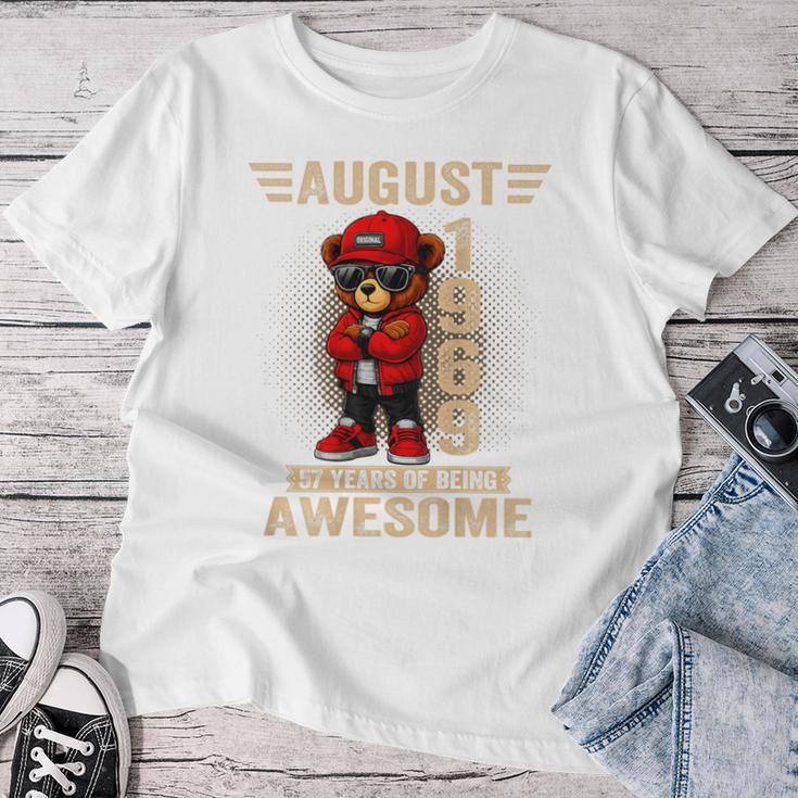 オンバック 8月57日 誕生日 男性 女性 1969年 テディベア レディースTシャツ 面白い贈り物