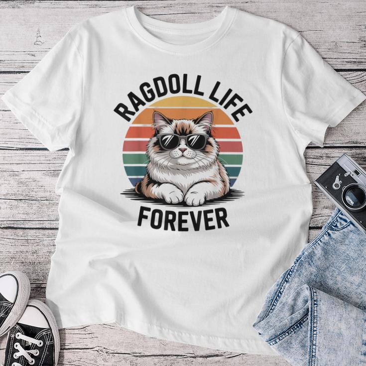 ラグドール ライフ 猫 男性 女性 キッズ ギフト レディースTシャツ 面白い贈り物