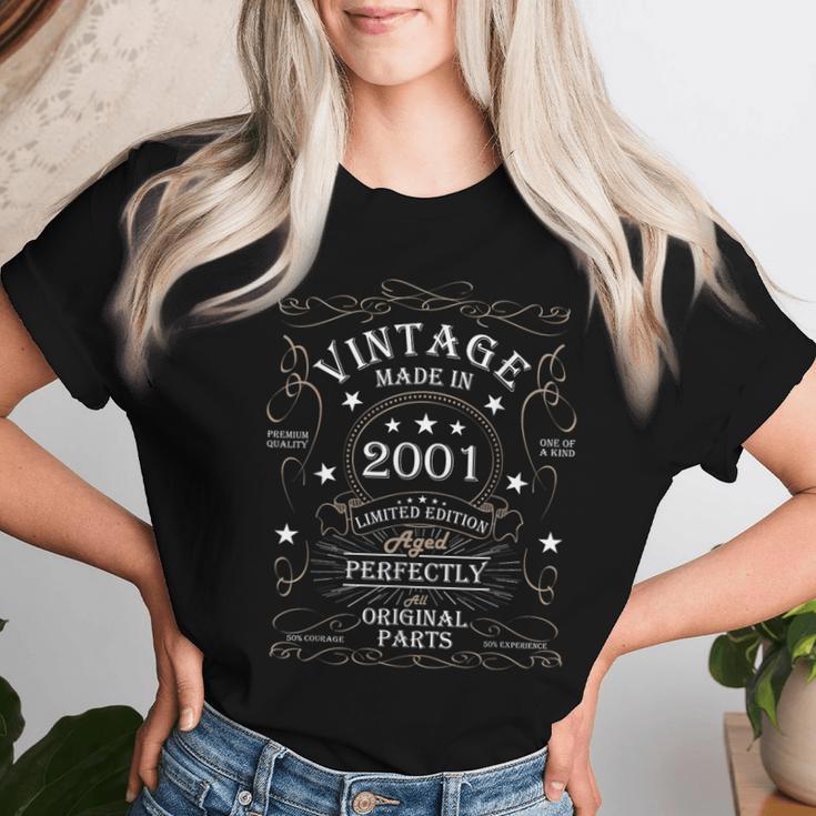 25 歳の誕生日レトロ限定版男性女性ヴィンテージ 2001 レディースTシャツ 彼女への贈り物