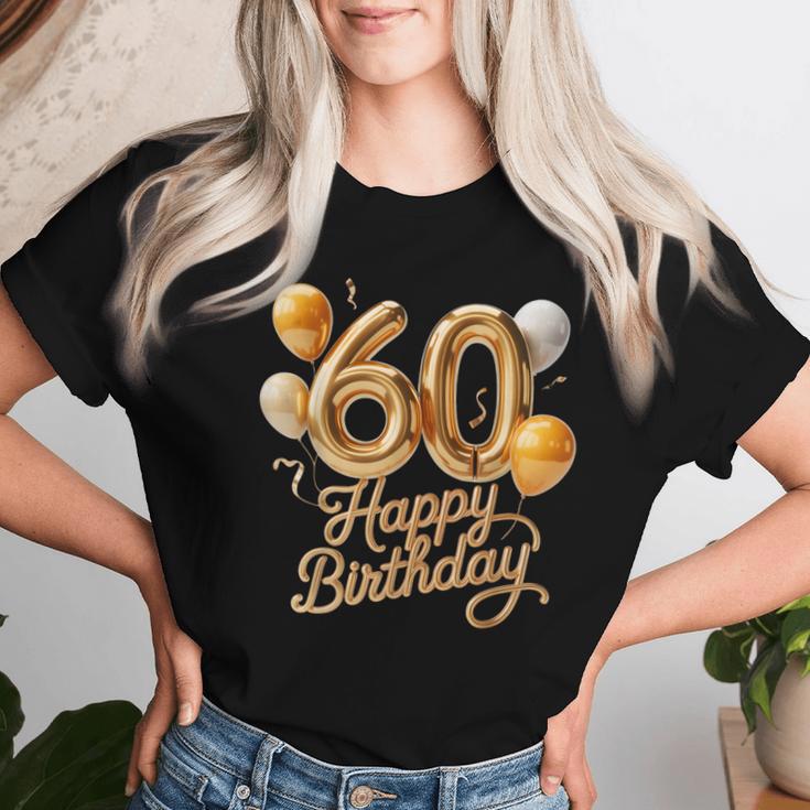 60 Feliz Cumpleaños 60 Aniversario Hombres Es Camiseta de mujer Regalos para ella