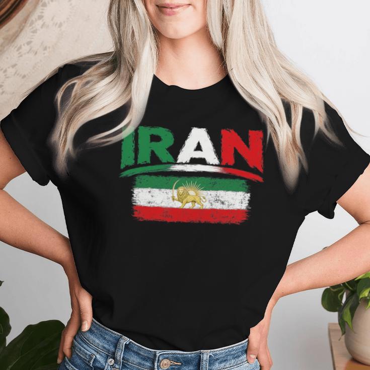 Iran Lionun Flagiranpersianflag Of Iran 長袖tシャツ レディースTシャツ 彼女への贈り物