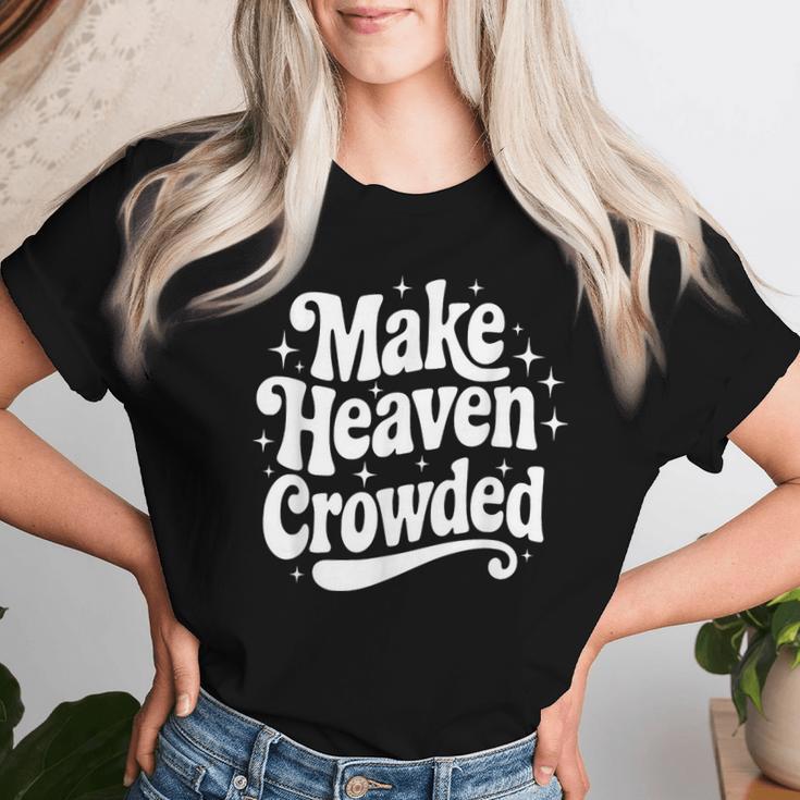 Make Heaven Crowded Christian Girl レトロ 宗教的 イエス レディースTシャツ 彼女への贈り物