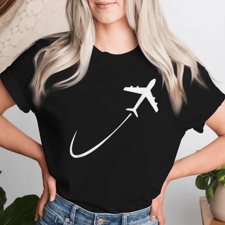 飛行機 飛行機 恋人 パイロットギフト 男性 女性 キッズ 男の子 女の子 レディースTシャツ 彼女への贈り物