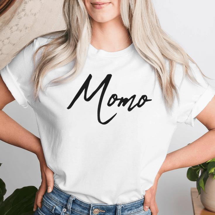 Beautiful Handwritten Font Momo Calligraphy レディースTシャツ 彼女への贈り物