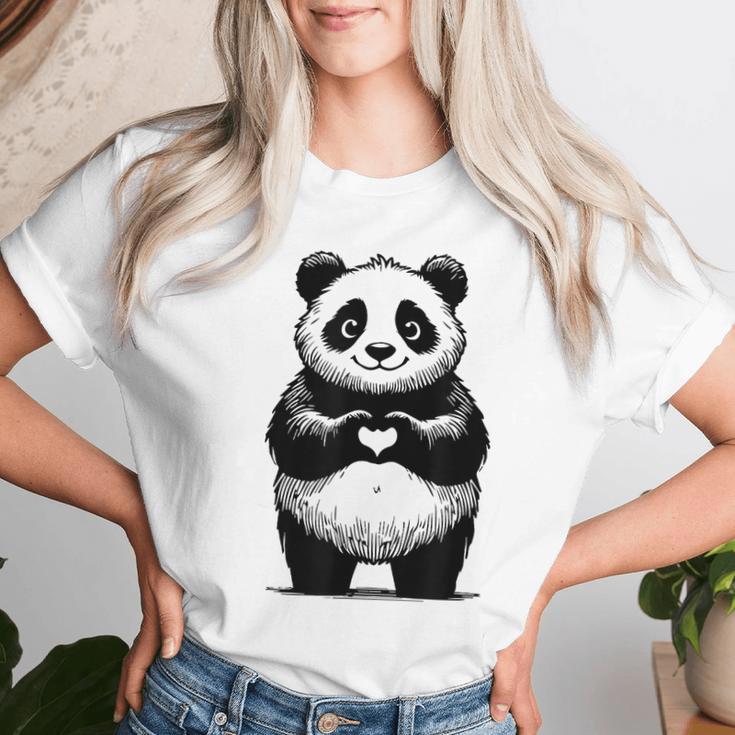 I Love Pandas 面白い、パンダが大好き レディースTシャツ 彼女への贈り物