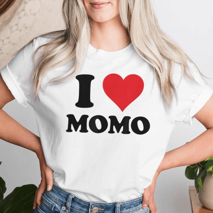 I Heart Momo ファーストネーム I Love パーソナライズ レディースTシャツ 彼女への贈り物