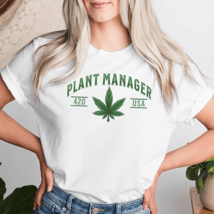 Plant Manager ウィードリーフ カンナビスポット マリファナ Usa レディースTシャツ 彼女への贈り物
