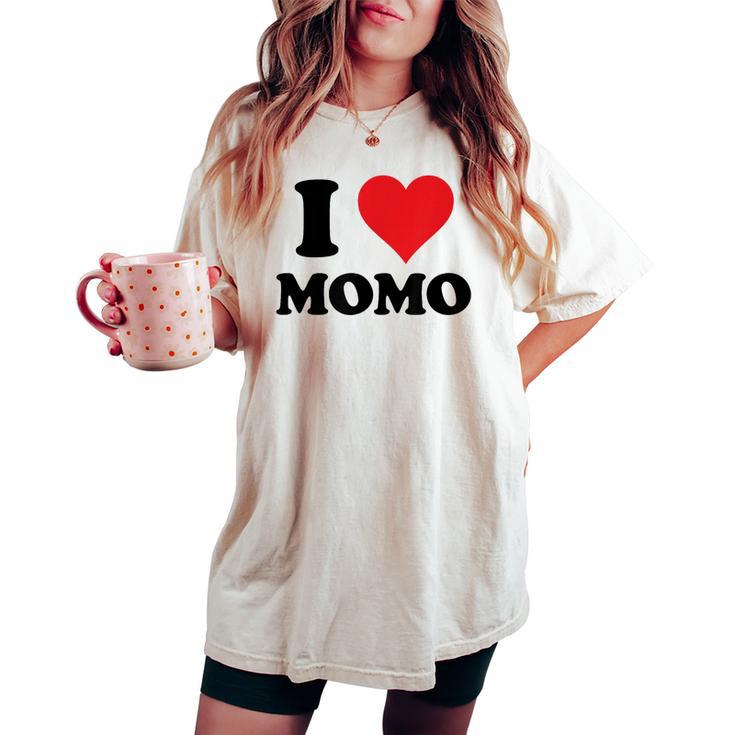 I Heart Momo ファーストネーム I Love パーソナライズ レディースオーバーサイズコンフォートTシャツ I Heart Momo ファーストネーム I Love パーソナライズ レディースオーバーサイズコンフォートTシャツ