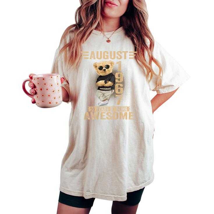 オンバック 8月59日 誕生日 男性 女性 1967年 テディベア レディースオーバーサイズコンフォートTシャツ