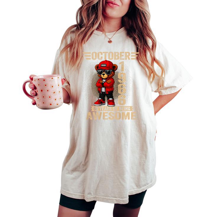 オンバック 10月60日 誕生日 男性 女性 1966年 テディベア レディースオーバーサイズコンフォートTシャツ