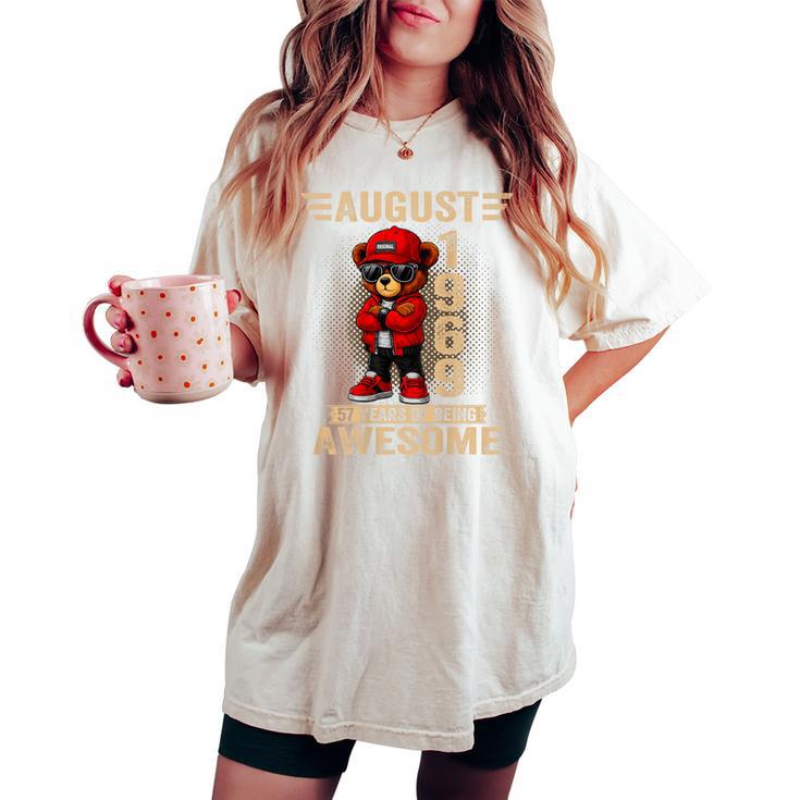オンバック 8月57日 誕生日 男性 女性 1969年 テディベア レディースオーバーサイズコンフォートTシャツ